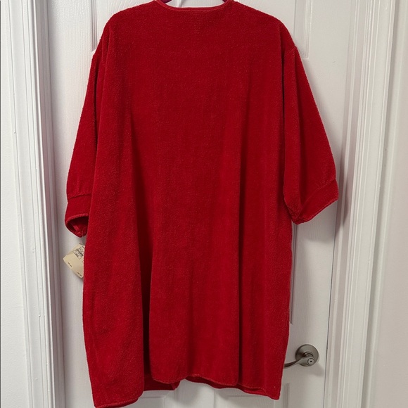 Vintage 1980s Stan Herman Cozy Red Terry Cloth Robe - NWT!!! - Picture 6 of 8